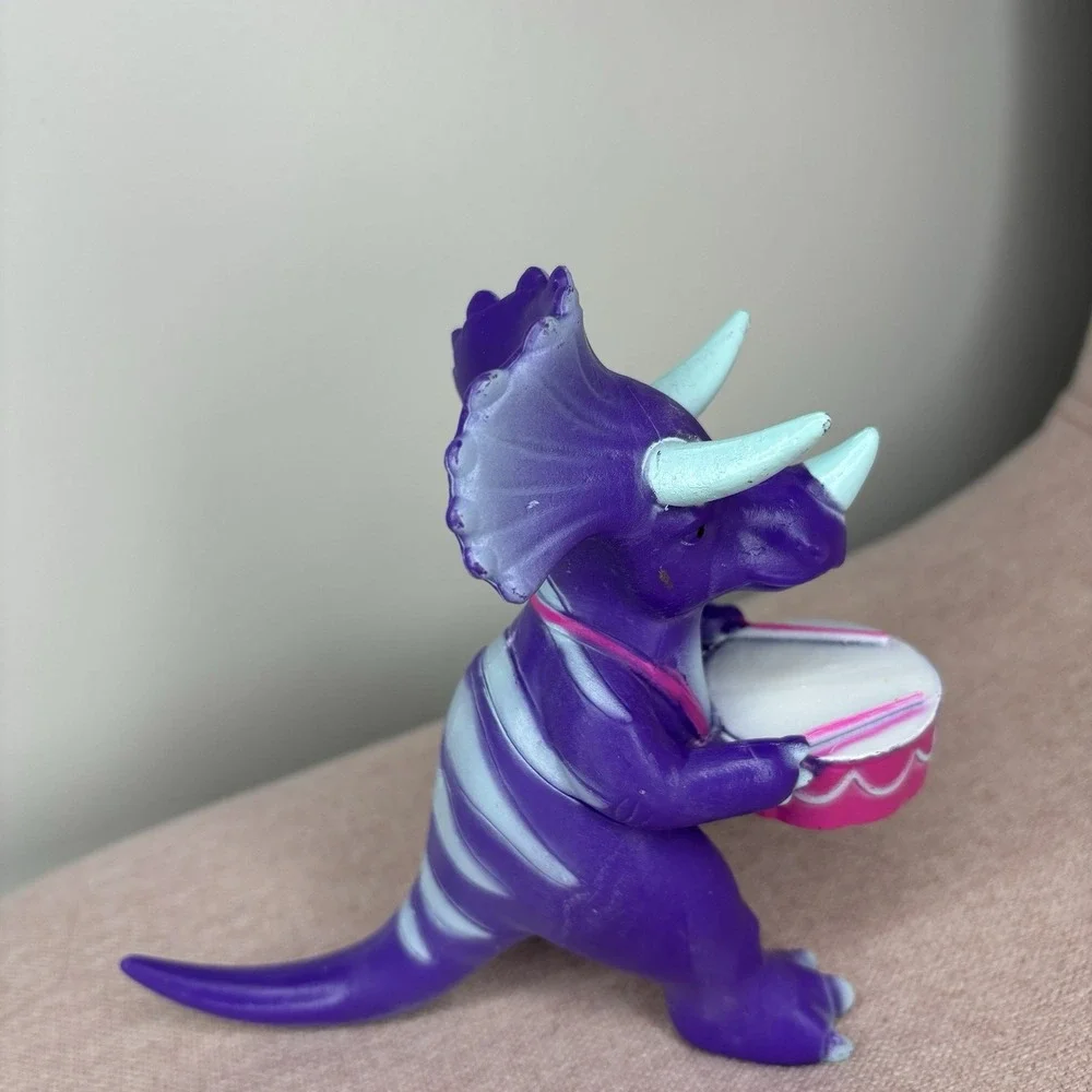 ANKYO Marching Band Dinosaur Triceratops Toy Figure Purple Drum Cake Topper